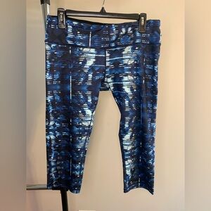 Vibrant Blue Tie-Dye Capri Leggings